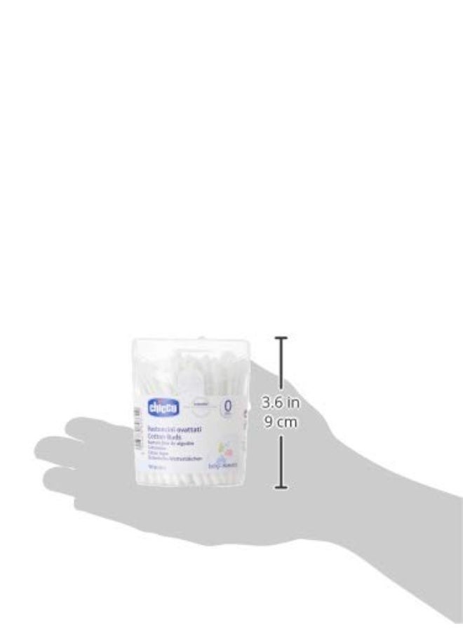Chicco Cotton Tips with Ear Cleaning Protection, Made of Paper Stem, Safe and Hygienic for Babies, Biodegredable (160 Pieces) - Image 2